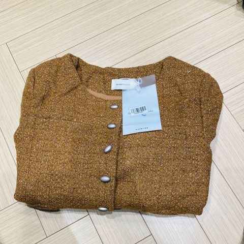 QCC0138- Áo dạ nút kiểu Nâu