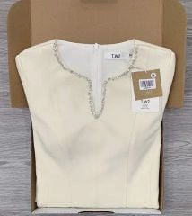 KS0326 ĐẦM TK PHỐI VIỀN ĐÁ (KEM)