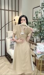 KS0406 ĐẦM TK PHỐI VIỀN ĐÁ (NÂU)