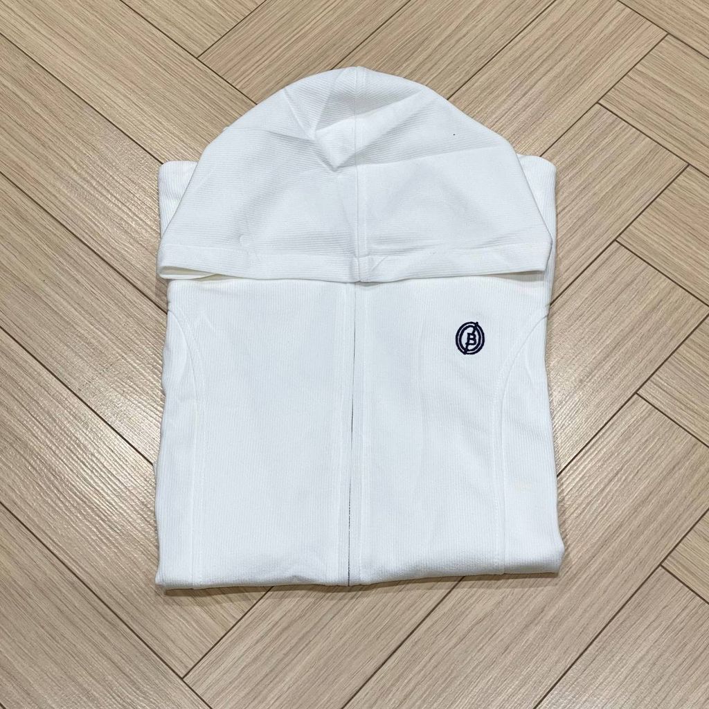 LEN1331 ÁO THUN KHÓA KÉO CÓ NÓN (TRẮNG)