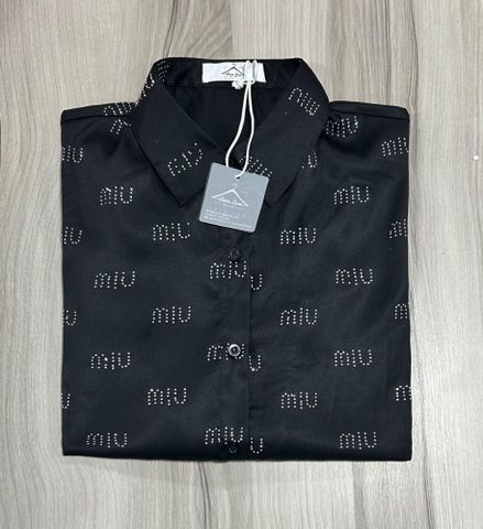 ÁO SƠ MI IN CHỮ MIU (ĐEN)