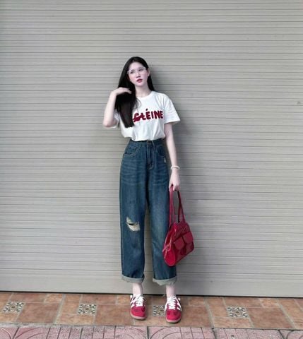 VGU6944  SET ÁO THUN IN CHỮ QUẦN JEANS