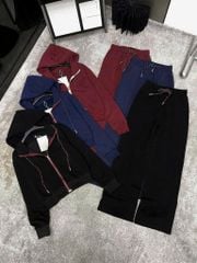 TB7147- Set QC áo khoác khóa 2 chiều, quần suông Đen CC