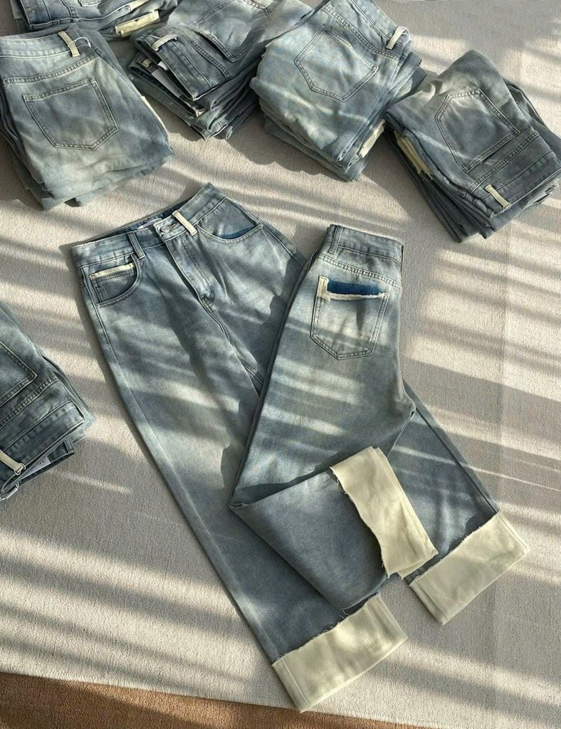 VGU8777-Quần jean QC lật gấu (quần lẻ)