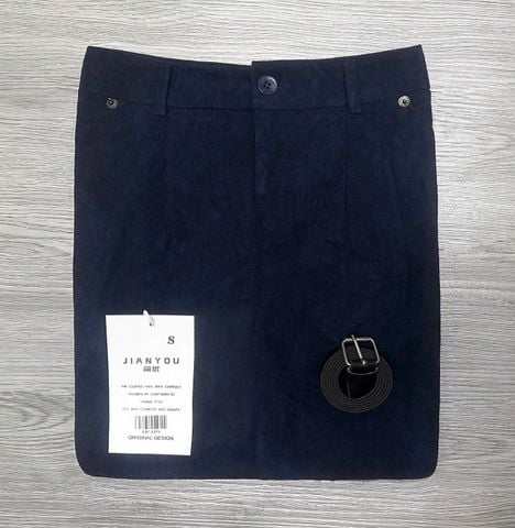 TB7445 VÁY DÀI XANH ĐEN KÈM NỊT