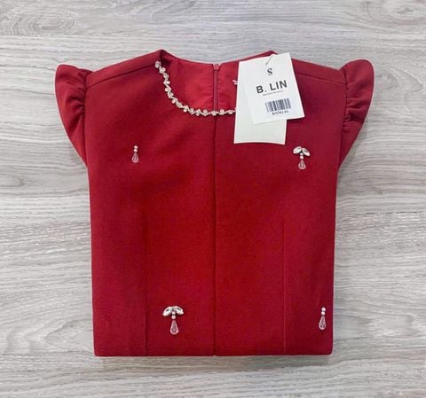 KS5014 ĐẦM ĐỎ TK ĐÍNH ĐÁ