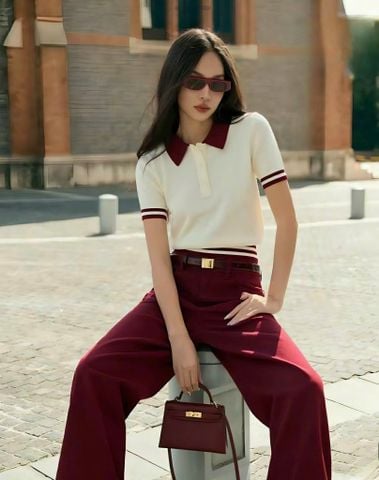 VGU8983 ÁO LEN PHỐI SỌC (ĐỎ)