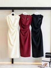 VRA0300 ĐẦM TK NHÚNG EO + TAG (ĐEN)