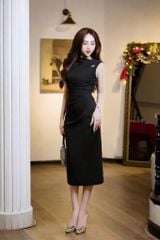VRA0300 ĐẦM TK NHÚNG EO + TAG (ĐEN)
