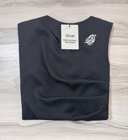 VRA0300 ĐẦM TK NHÚNG EO + TAG (ĐEN)