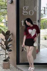 VGU8866 ÁO THUN ĐỎ IN HÌNH TIM