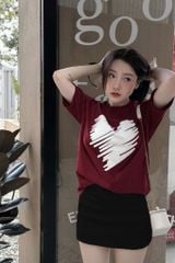 VGU8866 ÁO THUN ĐỎ IN HÌNH TIM