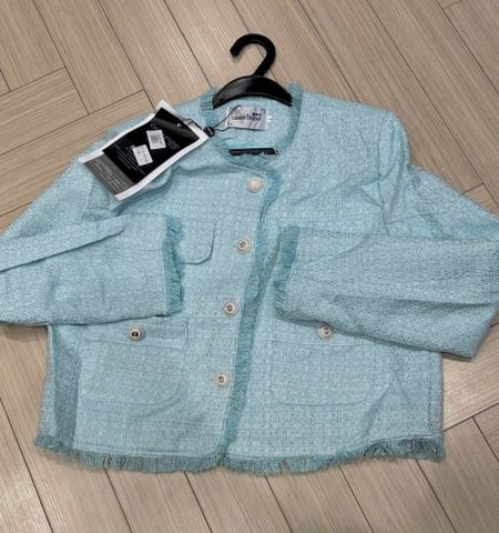 QCC0075- Áo dạ nút kiểu Xanh