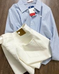 VGU8997 SET SƠMI SỌC, QUẦN SHORT KEM