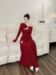 SKY7509 - Đầm body dài đỏ