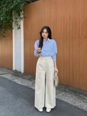 KS0196-Áo sơ mi phối cổ sọc Xanh (áo lẻ)