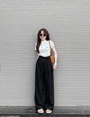 TB7549 QUẦN TÂY SUÔNG + DÂY ĐAI (ĐEN)