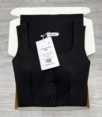 TB7583 SET ÁO CỔ VUÔNG CHÂN VÁY DÀI (ĐEN)