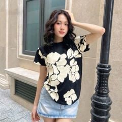 VRA0344 - Set QCCC Áo Thun Họa Tiết , Chân Váy Jean