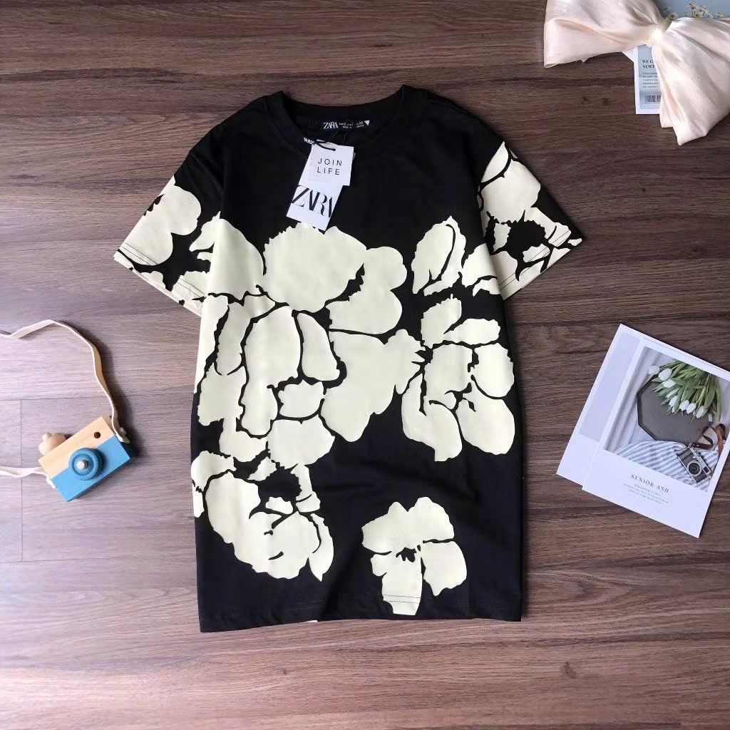 VRA0344 - Set QCCC Áo Thun Họa Tiết , Chân Váy Jean