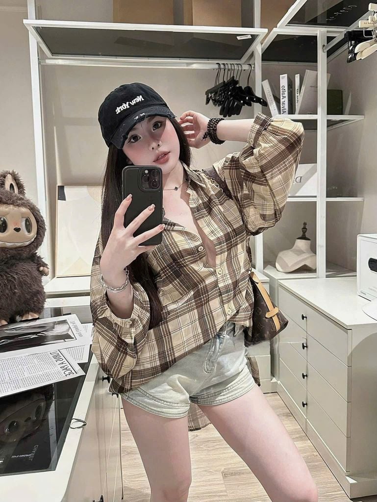 VGU9295- Áo Sơ Mi QC Caro Nâu