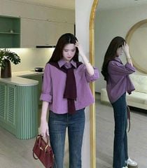 VGU9328-Áo sơ mi kèm khăn choàng (2 món)