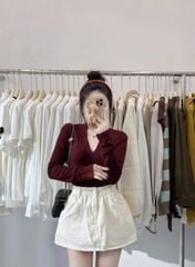 TB7635 SET ÁO THUN TAY DÀI, CV JEANS TRẮNG