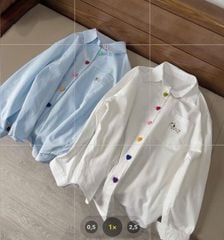 VGU9519 ÁO SƠMI NÚT TIM (TRẮNG)
