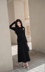 VGU9557 ĐẦM ĐEN KÈM TAG BƯỚM