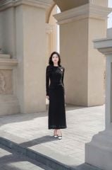 VGU9557 ĐẦM ĐEN KÈM TAG BƯỚM