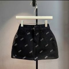 VGU9608 CHÂN VÁY NGẮN ĐÍNH ĐÁ (ĐEN)