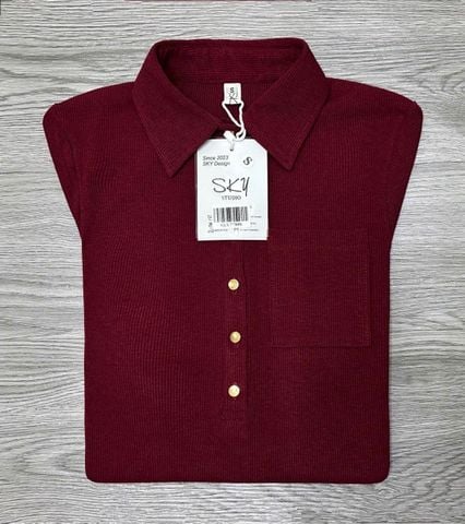 SKY7780 ÁO THUN POLO PHỐI TÚI (ĐỎ)