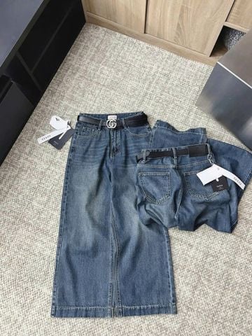 TB7773-Quần jean suông + nịt Xanh