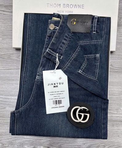 TB7773-Quần jean suông + nịt Xanh