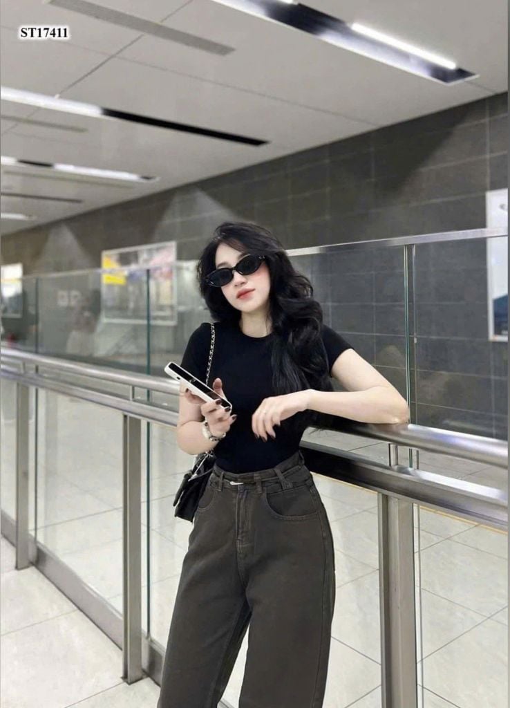 VGU9660 - Set Áo body - Quần Jean ĐEN