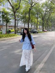 VRA0464 CHÂN VÁY REN (LẺ)