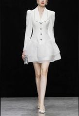 VRA0463 ĐẦM VEST TK NÚT ĐÁ (TRẮNG)