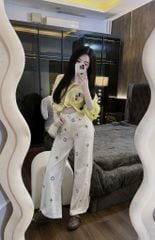 LEN1190-Quần Jean thêu họa tiết LV Xanh (quần lẻ)