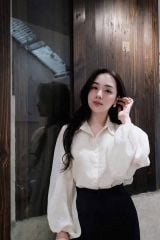 SKY7842-Set công sở áo sơ mi, quần dài Đen (áo trắng)