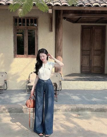 TQ4053-Áo thun phối nút thêu ngựa Xám