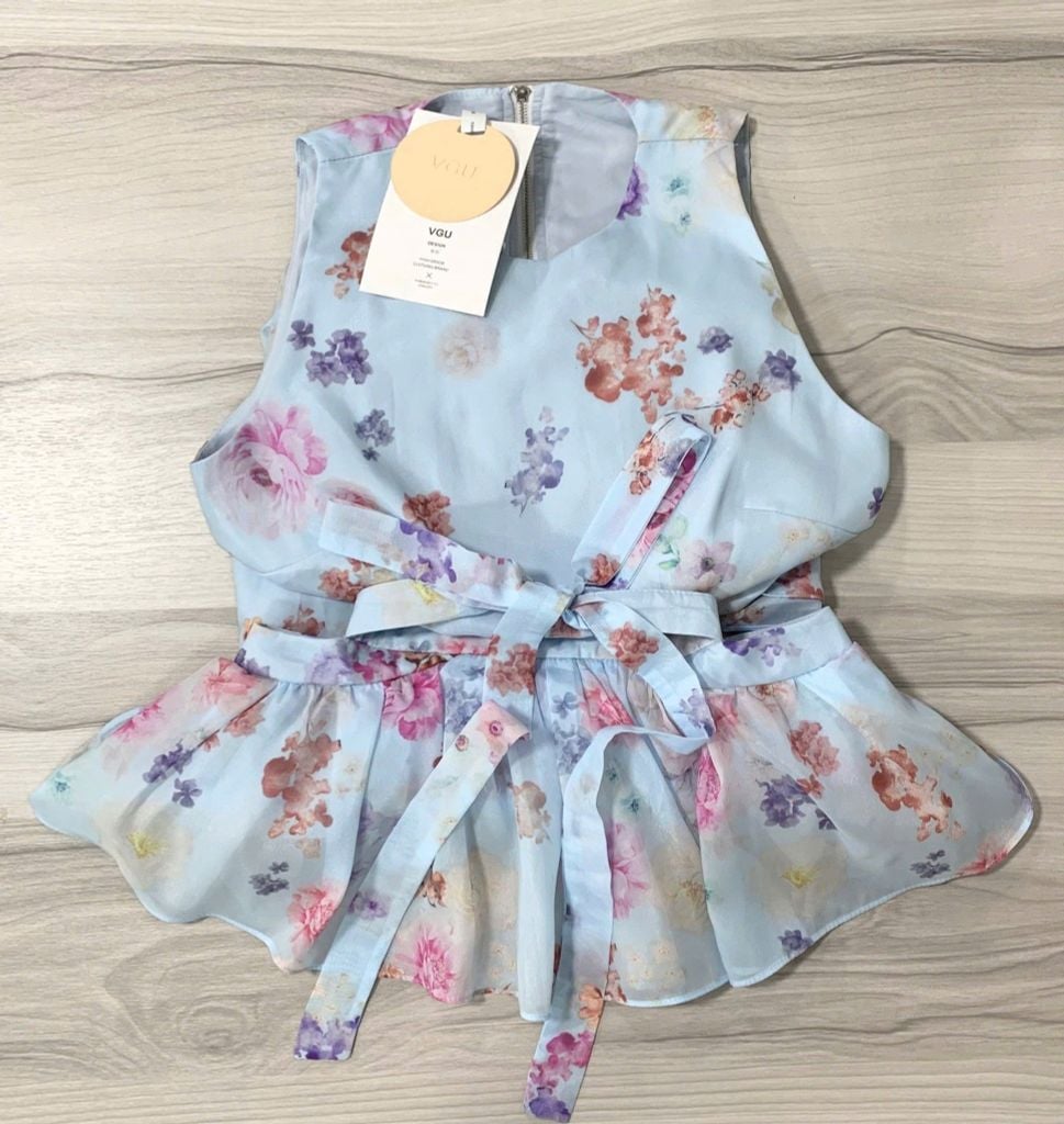 VGU9762 ĐẦM HOA MAXY ( XANH )
