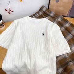VGU9744 ÁO LEN THÊU NGỰA ( ĐEN )