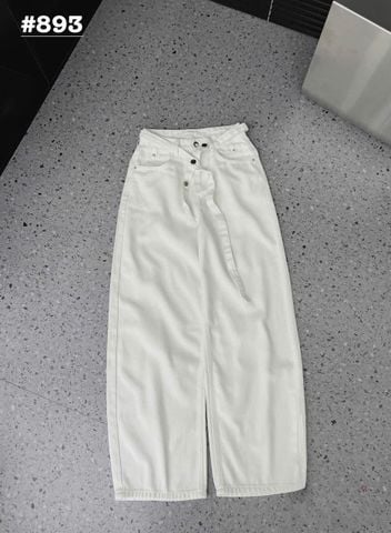 LEN1578 QUẦN JEAN QCCC KÈM DÂY ĐAI (TRẮNG)