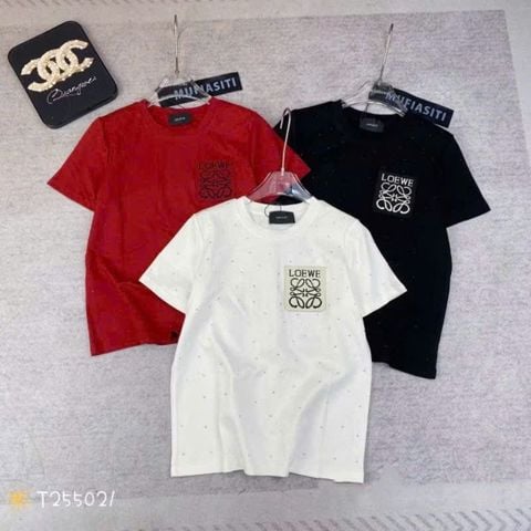 LEN1601 ÁO THUN ĐÍNH ĐÁ PHỐI TAG (ĐỎ)