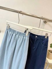TB7877 - Chân Váy JEAN Xẻ Sau Xanh Đậm
