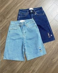 VGU9807 QUẦN JEAN NGỐ THÊU GẤU (ĐẬM)