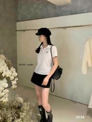 LEN1808 ÁO THUN CỔ POLO THÊU CHỮ (TRẮNG)
