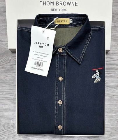 TB7927 ÁO SƠMI JEAN THÊU (XANH ĐẬM)