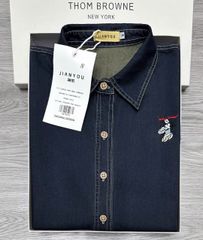 TB7927 ÁO SƠMI JEAN THÊU (XANH ĐẬM)