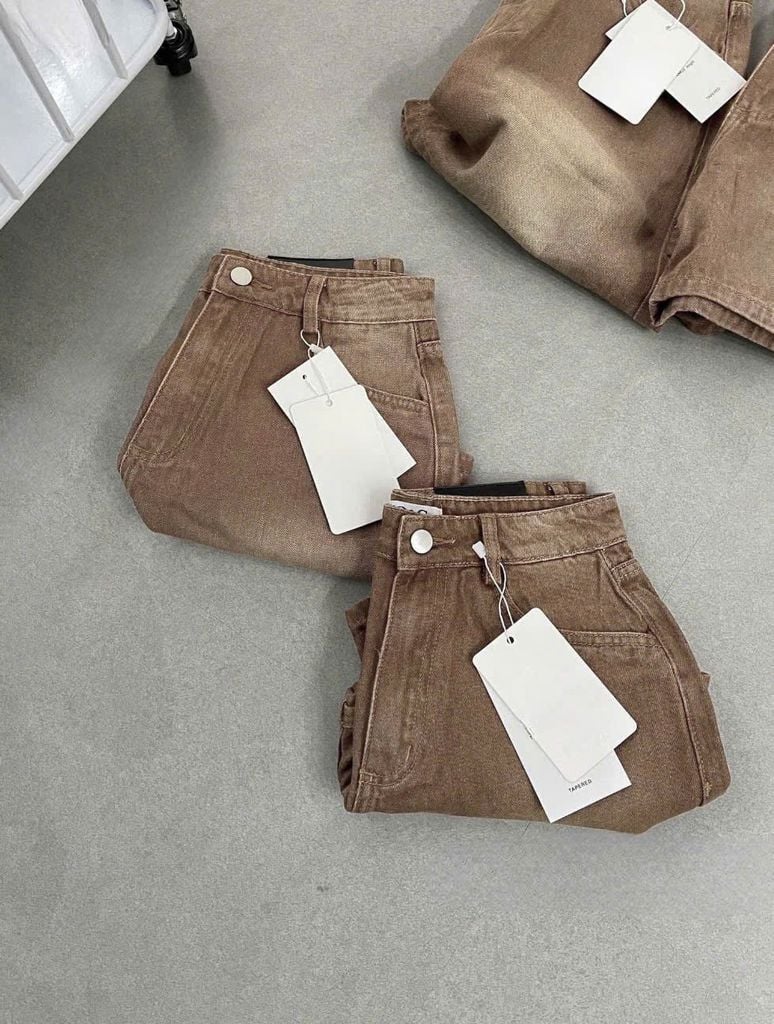 VGU9888-Quần short Jean Nâu (quần lẻ -ko kèm nịt)